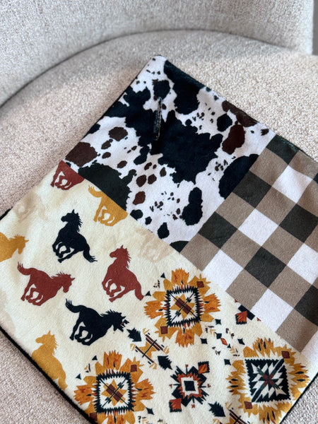 Minky Blanket - Little Cowboy / Black