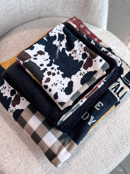 Minky Blanket - Little Cowboy / Black