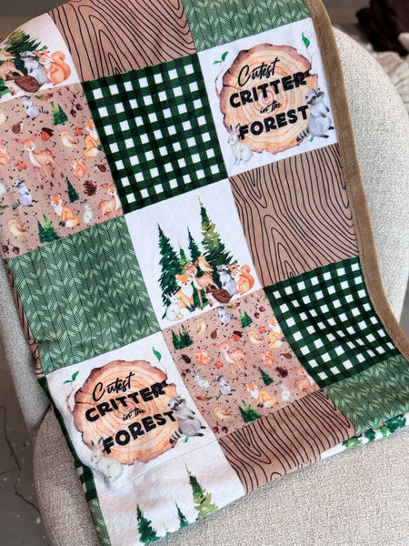 Minky Blanket - Little Critter / Brown