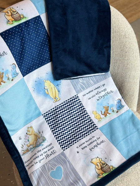 Minky Blanket - Winnie the Pooh / Blue
