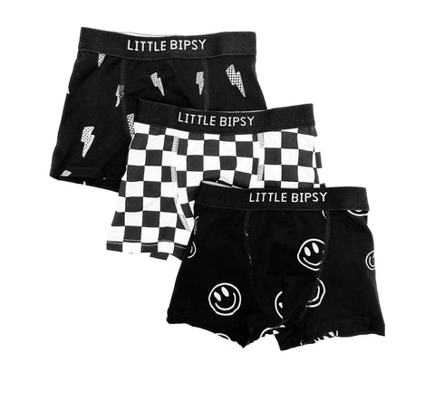 Boxer Brief 3-Pack - Smiley, Checkered, Lightening Bolt