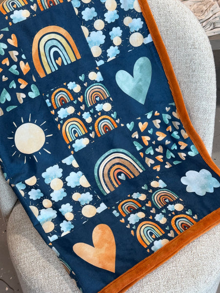 Minky Blanket - Rainbow / Orange