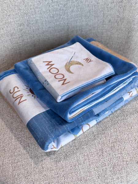 Minky Blanket - Moon & Stars / Blue