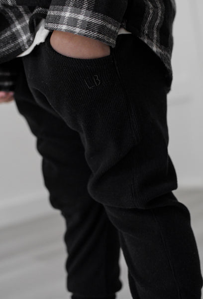 Ribbed Jogger - Black