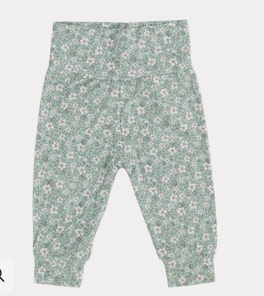 Foldover Bamboo Pant - Winter Flower