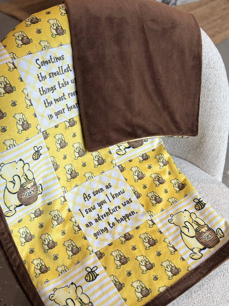 Minky Blanket - Love Hunny / Brown