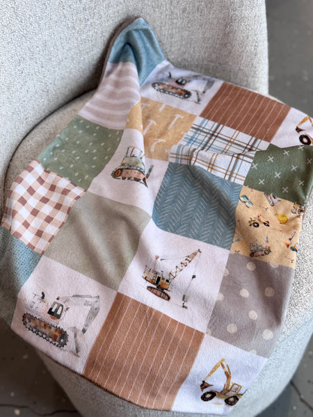 Minky Blanket - Construction / Tan