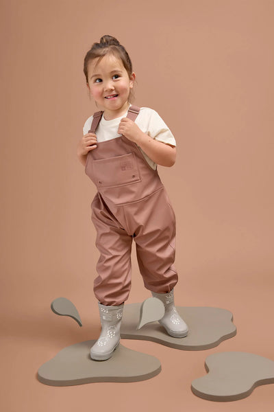 Rose Kids Waterproof Rain Dungarees