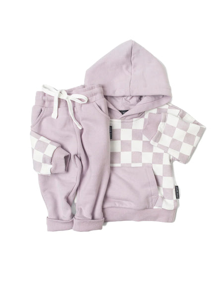 Checkered Hoodie - Lavender