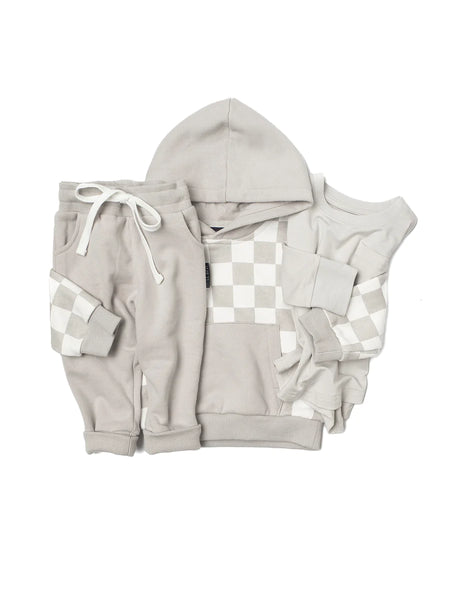 Checkered Hoodie - Fog