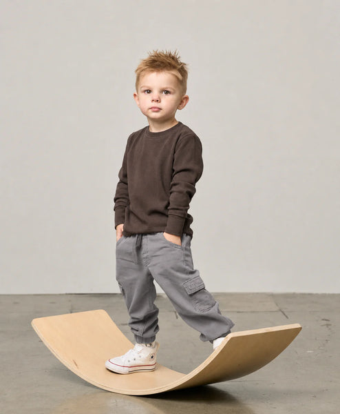 Long Sleeve Elevated Tee - Brown
