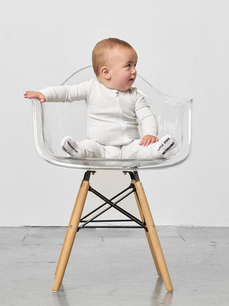 2-Way Zip Romper- Light Heather Grey
