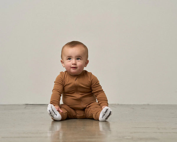 2-Way Zip Romper- Chestnut
