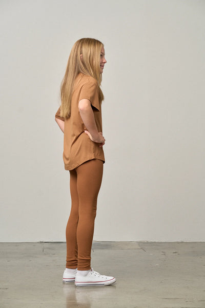 Ribbed Legging - Chestnut