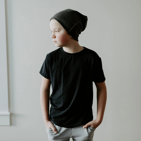 Black Ribbed Beanie