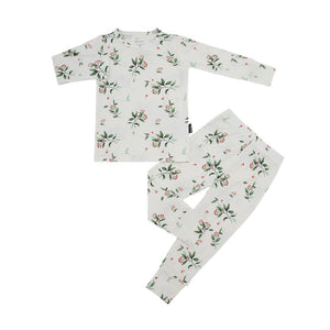 Long Sleeve Bamboo PJ Set - Holly Berries