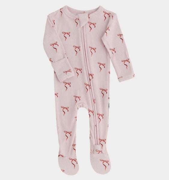 Holiday Bows Footed Sleeper