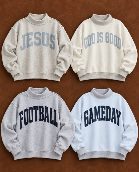 “JESUS & GOD IS GOOD” reversible mock-neck (pre order)