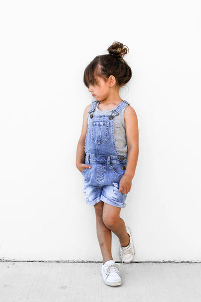 Shortie Denim Overall - Light Wash