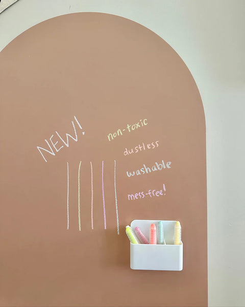 Neon Set - Dustless Chalk Crayons + Magnetic Holder Bundle for Magic Playwall