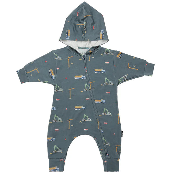 Hooded Zipper Romper - Construction