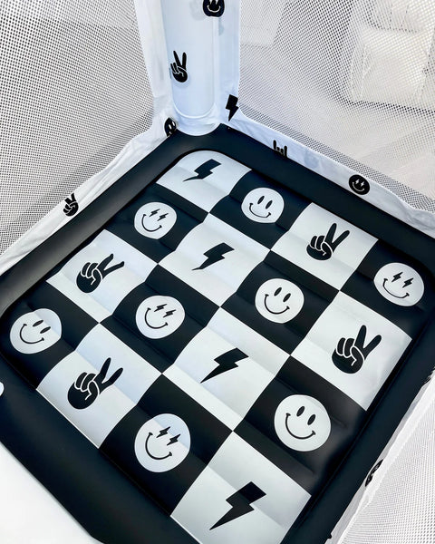 Magic Bounce House – Mini Cordless Indoor Bouncer (Monochrome Smiley)