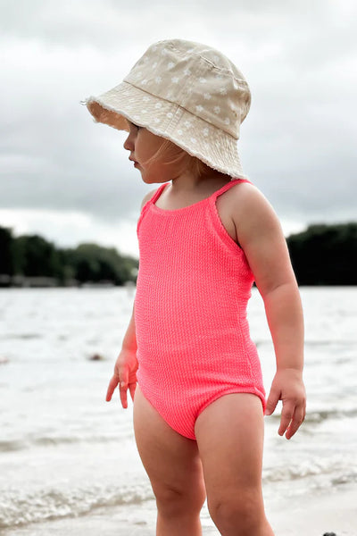 Girl's One-Piece Swimsuit - Neon Pink