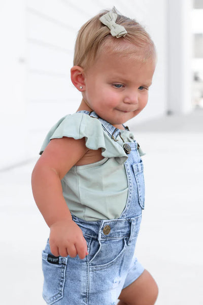 Shortie Denim Overall - Light Wash