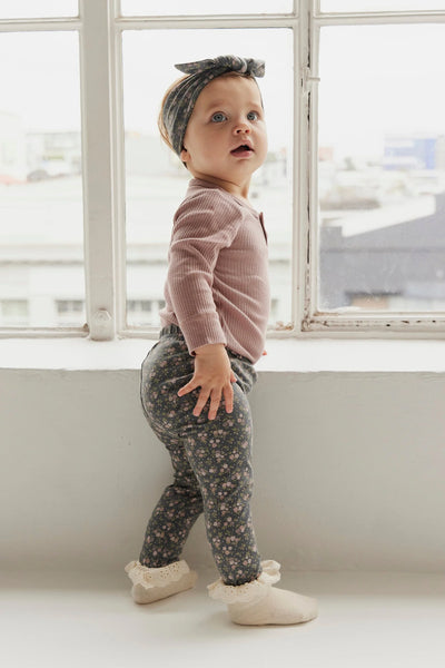 Organic Cotton Everyday Legging - Rosalie Floral Lava