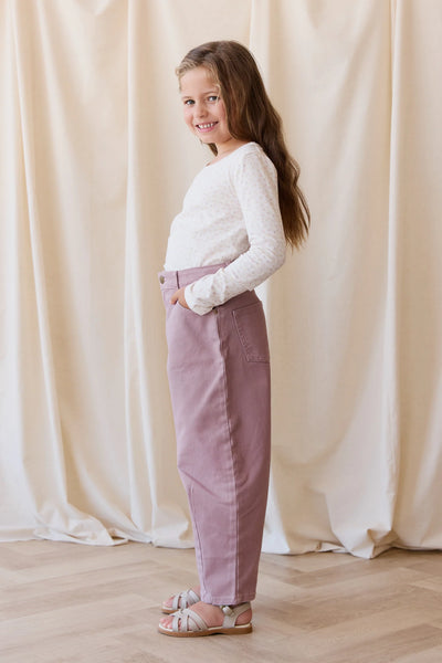 Organic Cotton Long Sleeve Top - Aries Mauve