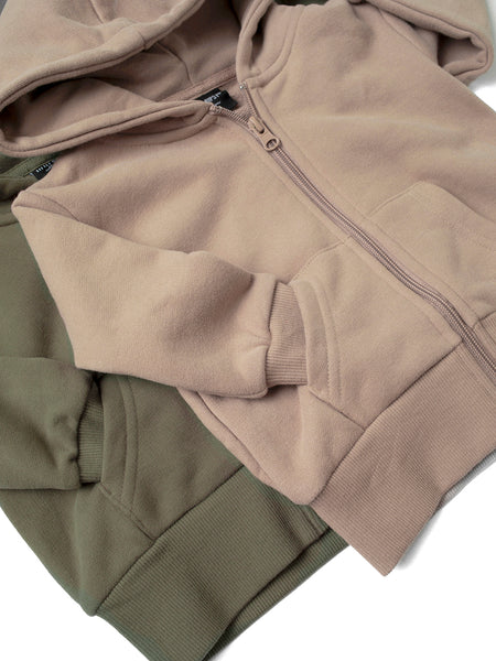 Classic Zip Hoodie - Taupe