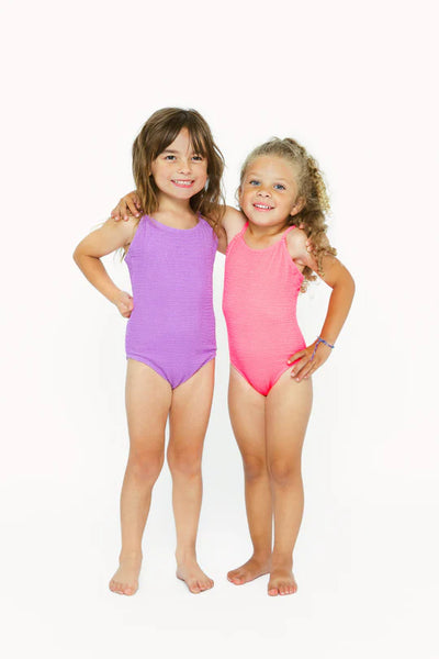 Girl's One-Piece Swimsuit - Neon Purple