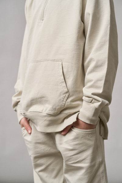 Quarter Zip Pullover - Almond Wash