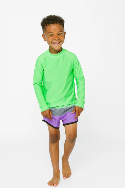 Block Swim Short - Neon Green