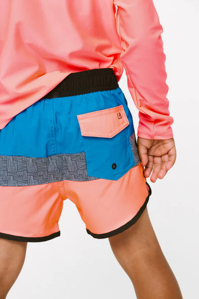 Block Swim Short - Neon Pink