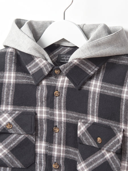 Hooded Flannel - Black