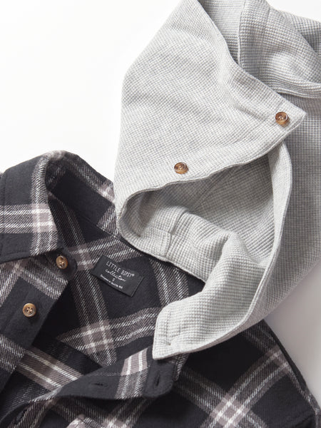 Hooded Flannel - Black