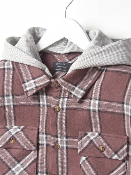 Hooded Flannel - Huckleberry