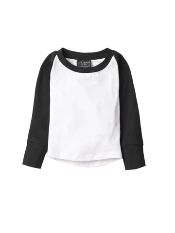 Long Sleeve Baseball Tee - Black