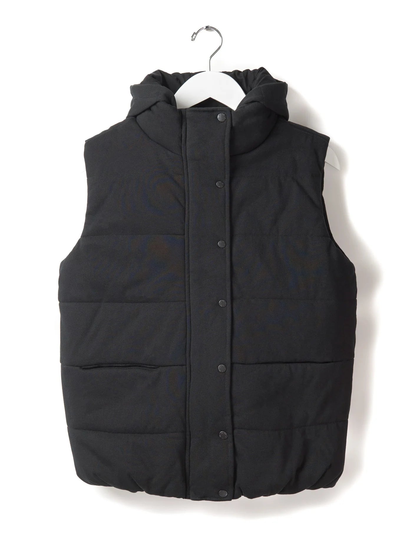 Adult Hooded Puffer Vest - Black