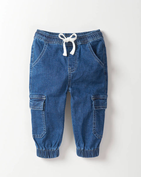 Cargo Denim Jogger - Classic Denim Wash