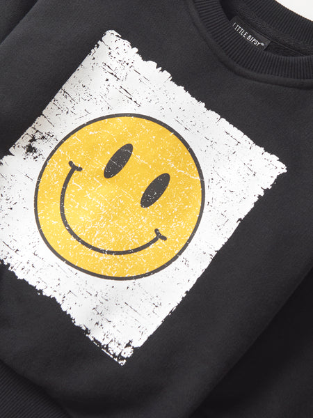 Smiley Elevated Crewneck - Black