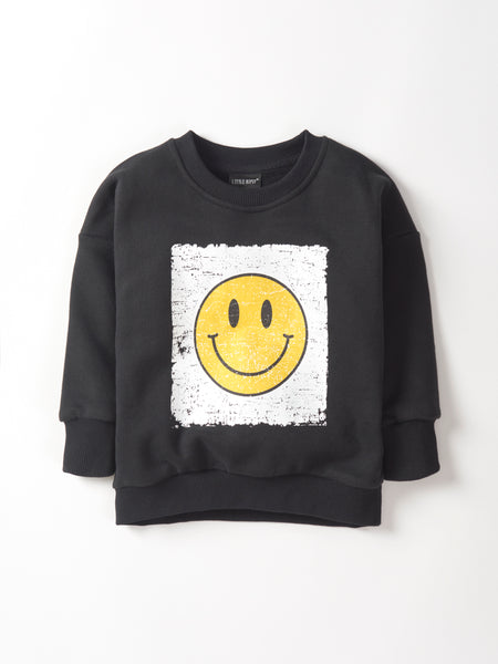 Smiley Elevated Crewneck - Black