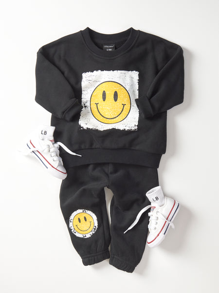 Smiley Elevated Crewneck - Black