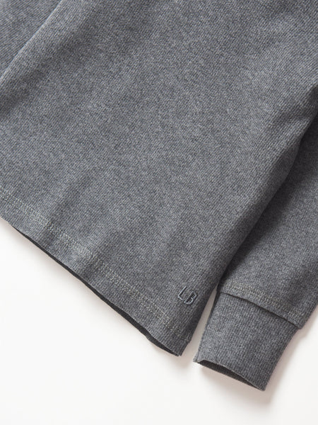 Long Sleeve Ribbed Tee - Heathered Charcoal