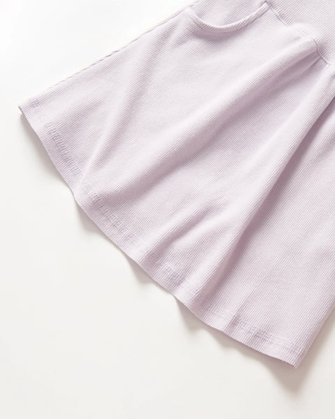 Long Sleeve Ribbed Dress - Lilac