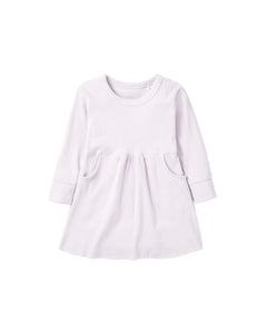 Long Sleeve Ribbed Dress - Lilac