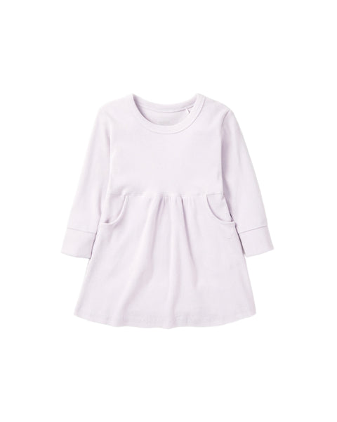 Long Sleeve Ribbed Dress - Lilac