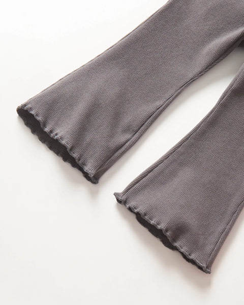 Ribbed Flare Pant - Graphite