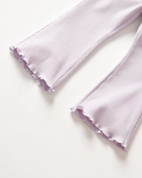 Ribbed Flare Pant - Lilac
